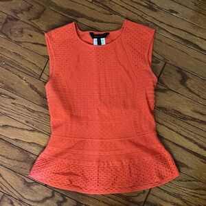 BCBGMaxAzria Vibrant Orange Textured Blouse